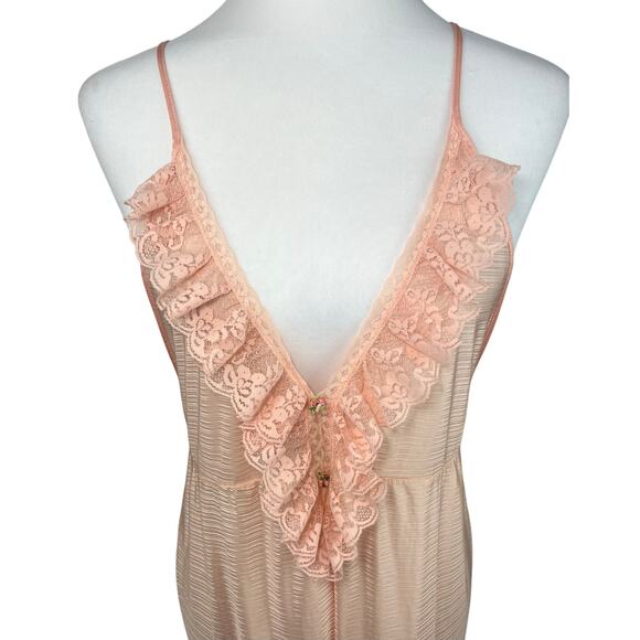 Cover Girl Lace Ruffle Jumpsuit Pajamas Large - Picture 2 of 7